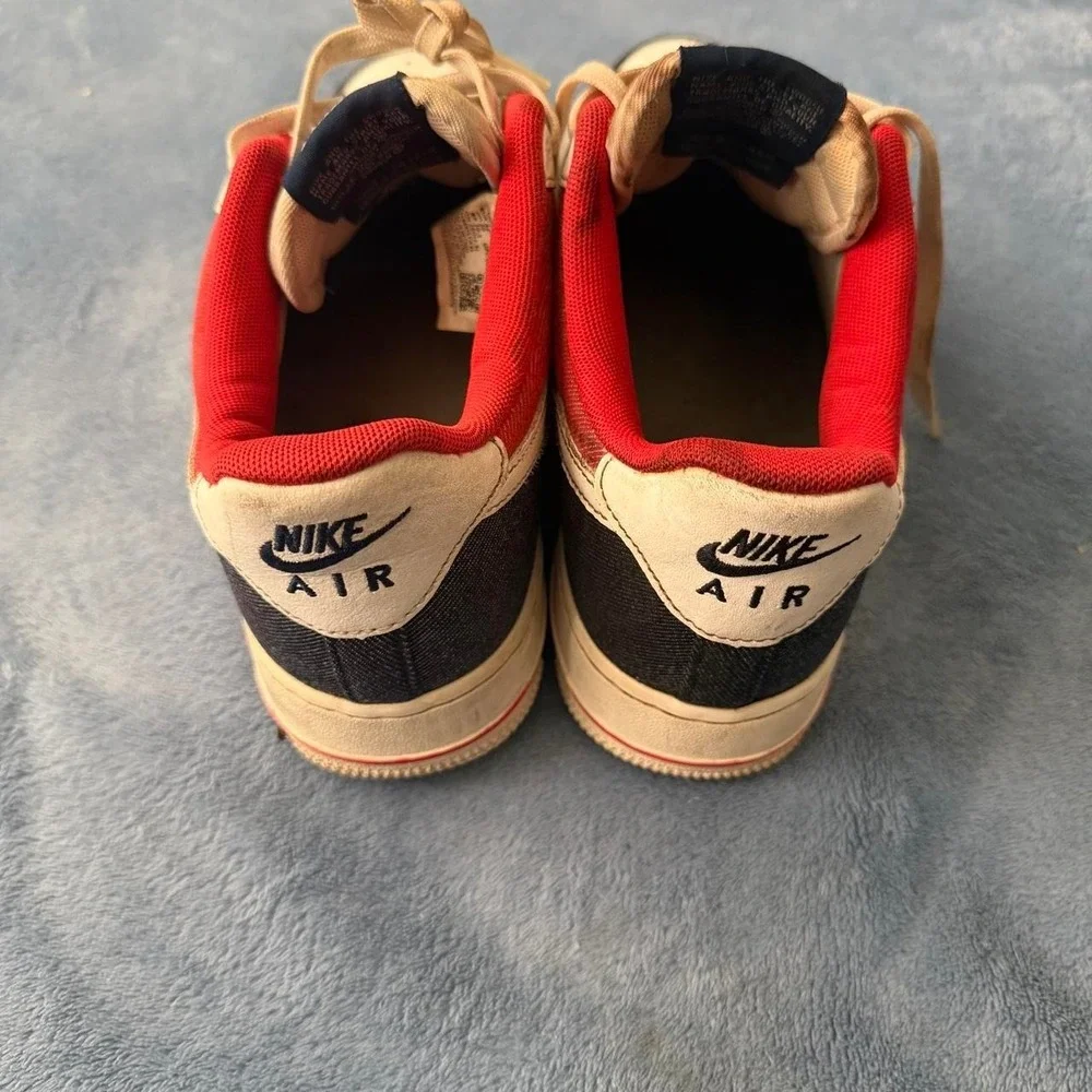 Nike Air Force 1 '07 LX 'USA Denim' Red White Blue Shoes Men's Size 8.5